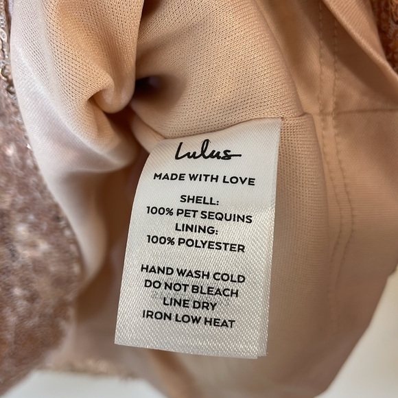 NWT Lulus Light Up The Night Champagne Sequin Shift Dress - Picture 12 of 12